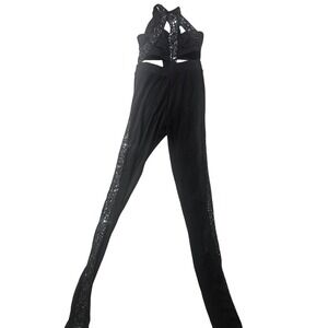 Tenth House Pants Teens Small Black Sequin Jogger Dance Costume Set Dancewear